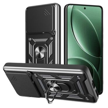 Robusna maska MaX-Armor s obručem, metalnom pločicom i zaštitom zadnjih kamera za Xiaomi Poco F7 Pro - army black