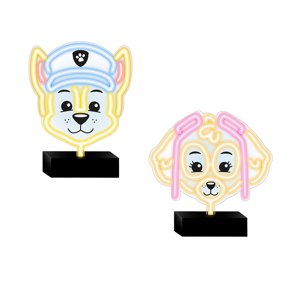 Psići u ophodnji - dekorativna LED neon svjetiljka Paw Patrol™ - svjetiljka na stalku - Chase + Skye