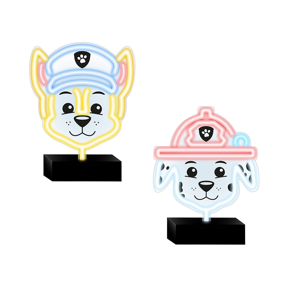 Psići u ophodnji - dekorativna LED neon svjetiljka Paw Patrol™ - svjetiljka na stalku - Chase + Marshall