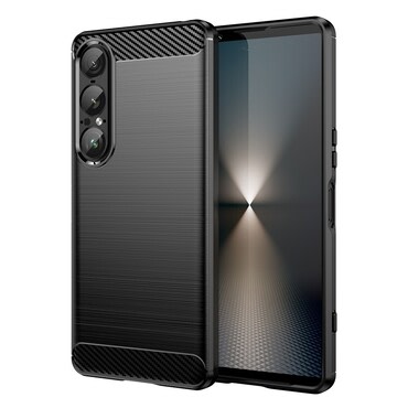 TPU gel maska "Brushed Carbon" za Sony Xperia 1 VII - crna