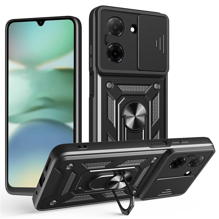 Robusna maska MaX-Armor s obručem, metalnom pločicom i zaštitom zadnjih kamera za Xiaomi Redmi A5 - army black