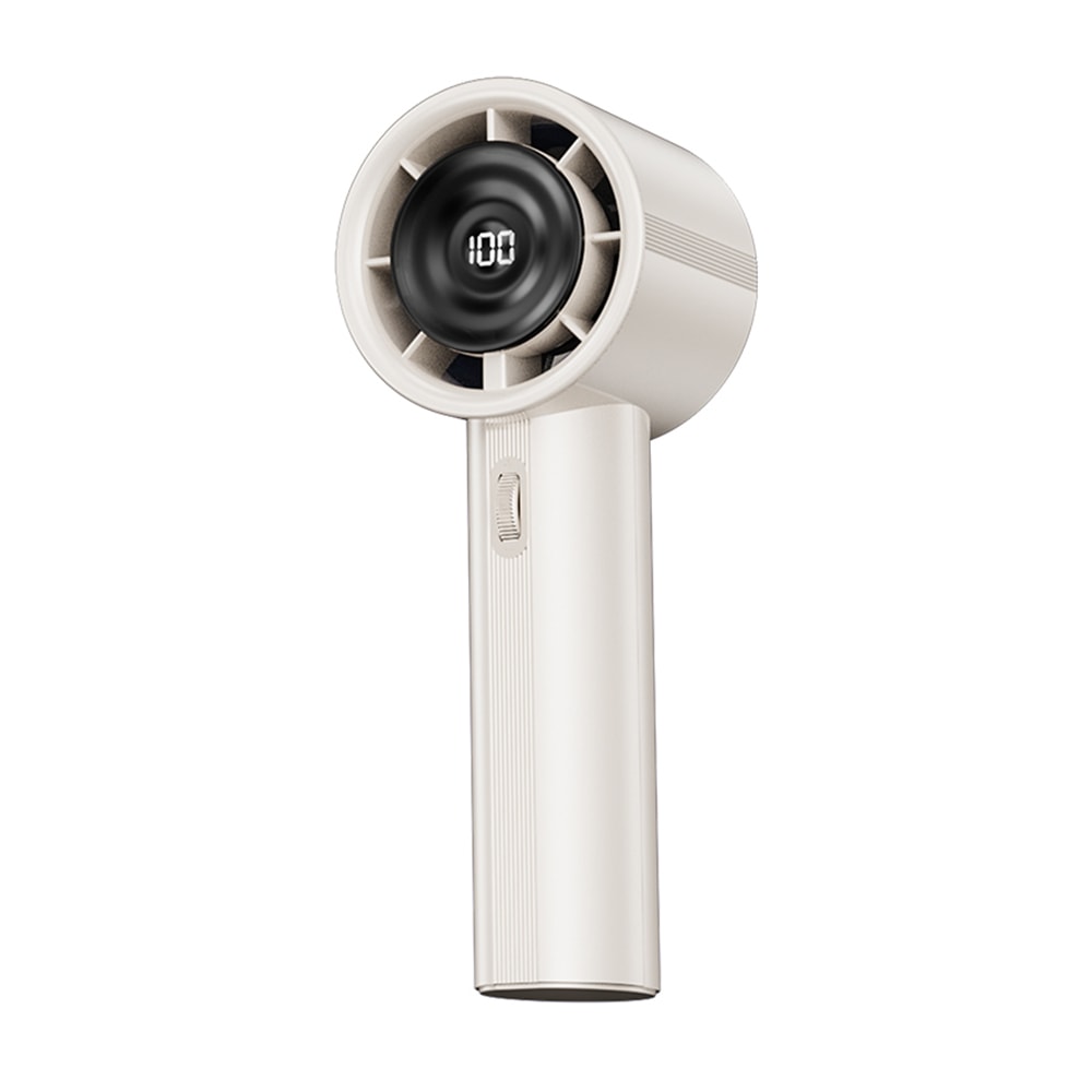 Premium prijenosni ventilator Techsuit "Handheld Mini Fan" s LED zaslonom i prilagodljivom brzinom vjetra - bijeli
