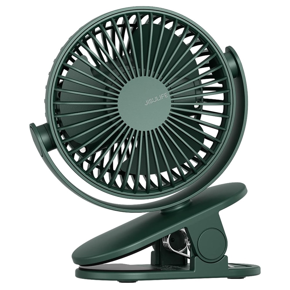 Prijenosni mini ventilator JisuLife "ClipOn" sa sponkom, stalkom i rotacijom od 360 stupnjeva - green