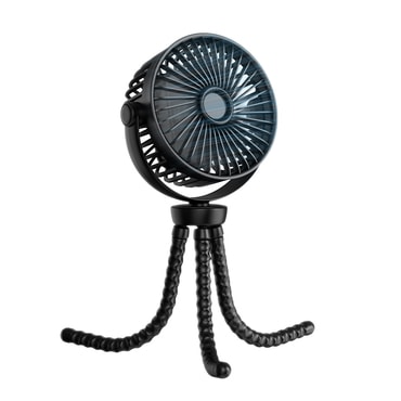 Premium prijenosni ventilator Techsuit "Baby Stroller2" s tronožnim stalkom , četiri brzine i tihim radom - crni