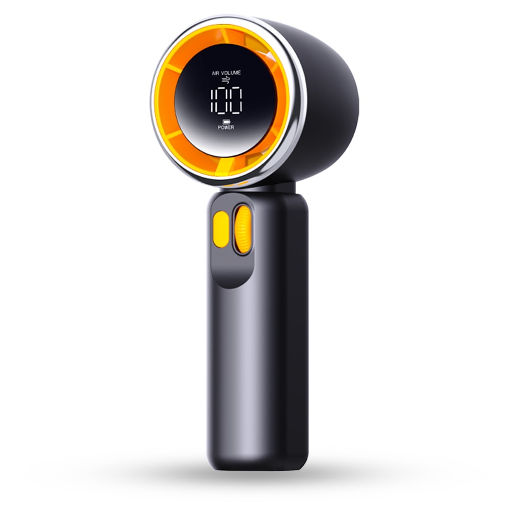 Premium prijenosni mini ventilator Techsuit "Portable Mini Fan" s LED zaslonom i sto brzina - crni