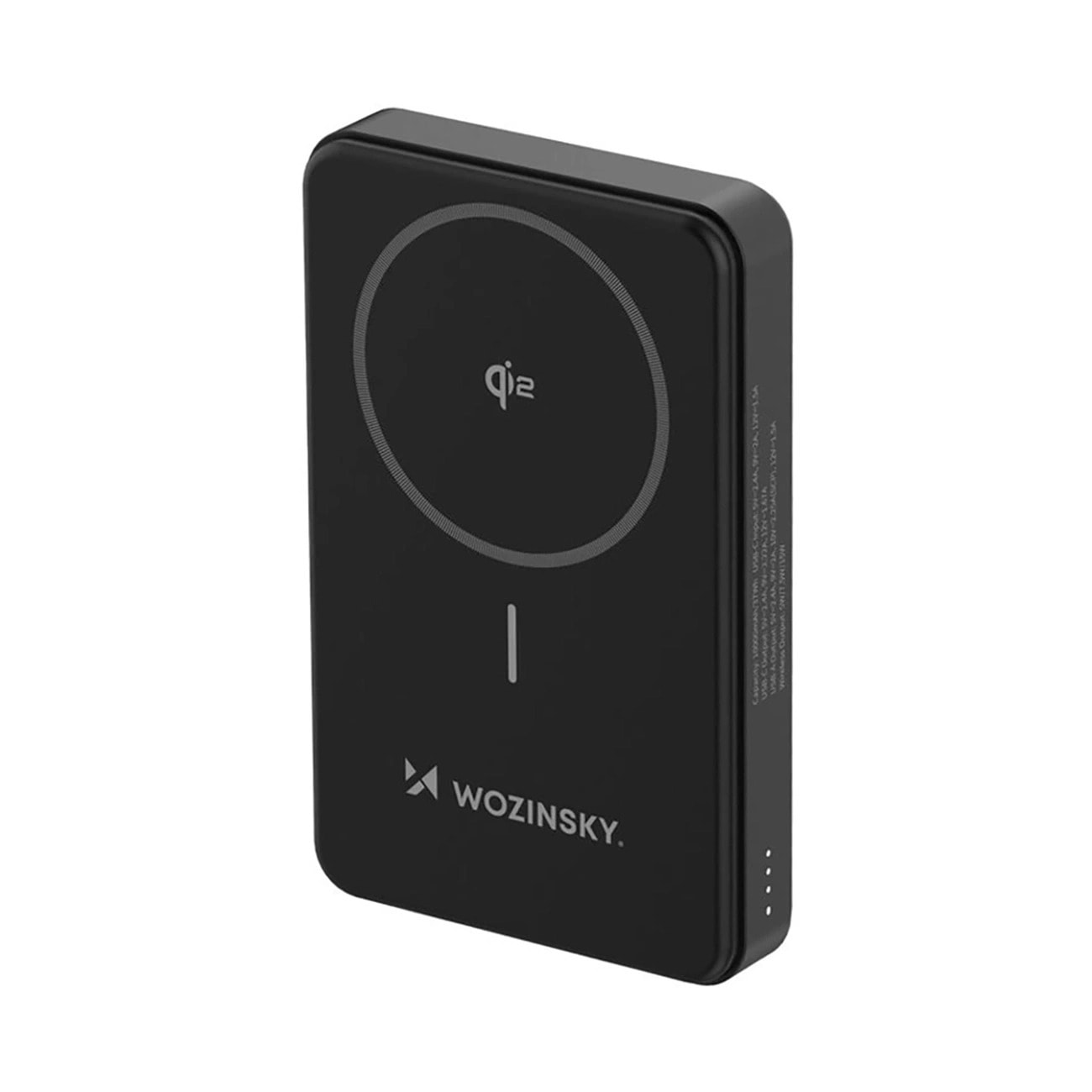 Power bank Wozinsky "WLWP" sa stalkom, 10000mAh Qi2 s MagSafe 22.5W, jednim USB-C i jednim USB-A izlazom - crni