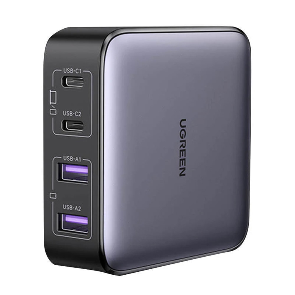 Zidni adapter za punjenje Baseus "GaN2 Pro Quick Travel Charger" 100W s dva USB-A i dva USB-C izlaza i uključenim USB-C kabelom - bijeli