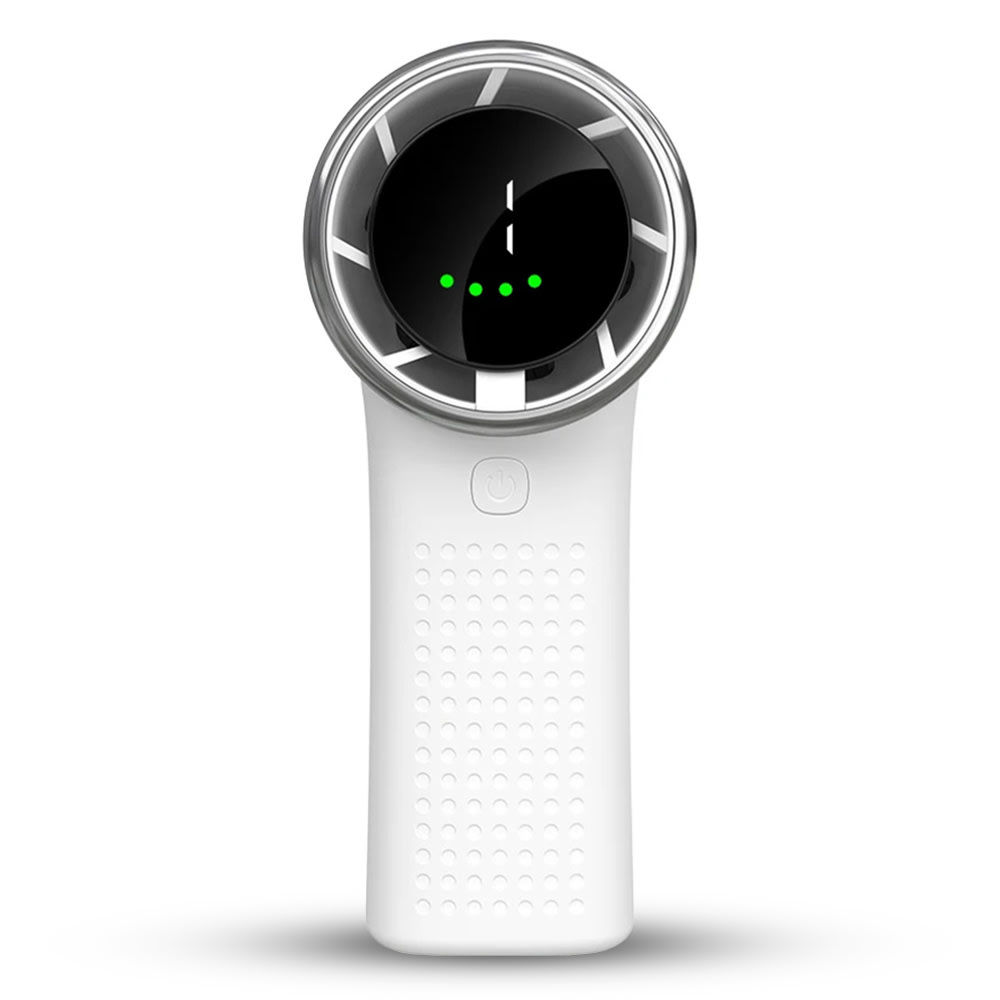Premium prijenosni ventilator Techsuit "Mini Hand Fan" s LED zaslonom i pet brzina - white
