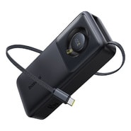 Power bank Baseus "Free2Pull" s jedim USB-C izlazom i ugrađenim izvlačnim USB-C kablom, 65W - 20000 mAh - crni