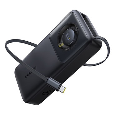 Power bank Baseus "Free2Pull" s jedim USB-C izlazom i ugrađenim izvlačnim USB-C kablom, 65W - 20000 mAh - crni Power bank Baseus "Free2Pull" s jedim USB-C izlazom i ugrađenim izvlačnim USB-C kablom, 65W - 20000 mAh - crni