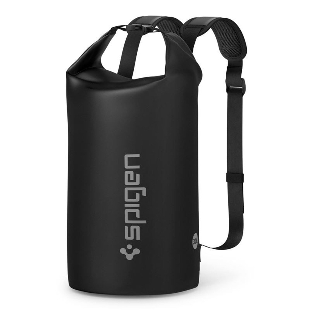Univerzalna vodonepropusna torba Spigen "Aqua Shield A631" (30 L) s IPX6 certifikatom i prilagodljivim remenčićima - crni