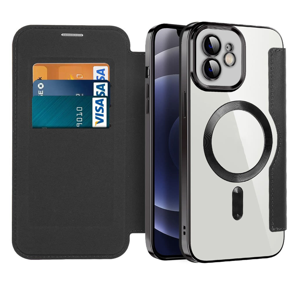 Torbica "SmartMag Book" s MagSafe tehnologijom i RFID novčanikom za iPhone 12 - black