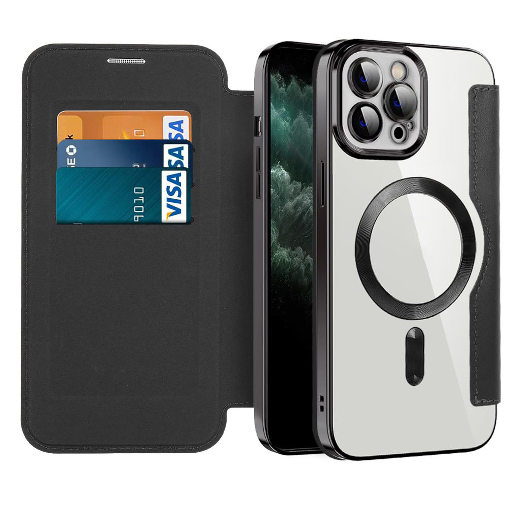 Torbica "SmartMag Book" s MagSafe tehnologijom i RFID novčanikom za iPhone 11 Pro Max - black