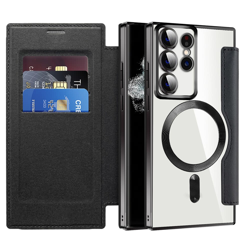 Torbica "SmartMag Book" s MagSafe tehnologijom i RFID novčanikom za Samsung Galaxy S22 Ultra - black