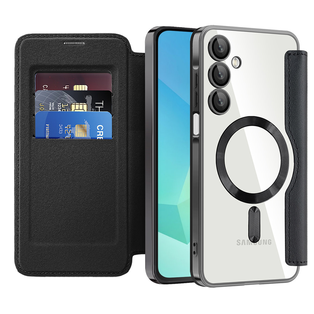 Torbica "SmartMag Book" s MagSafe tehnologijom i RFID novčanikom za Samsung Galaxy Galaxy A16 4G / A16 5G - black