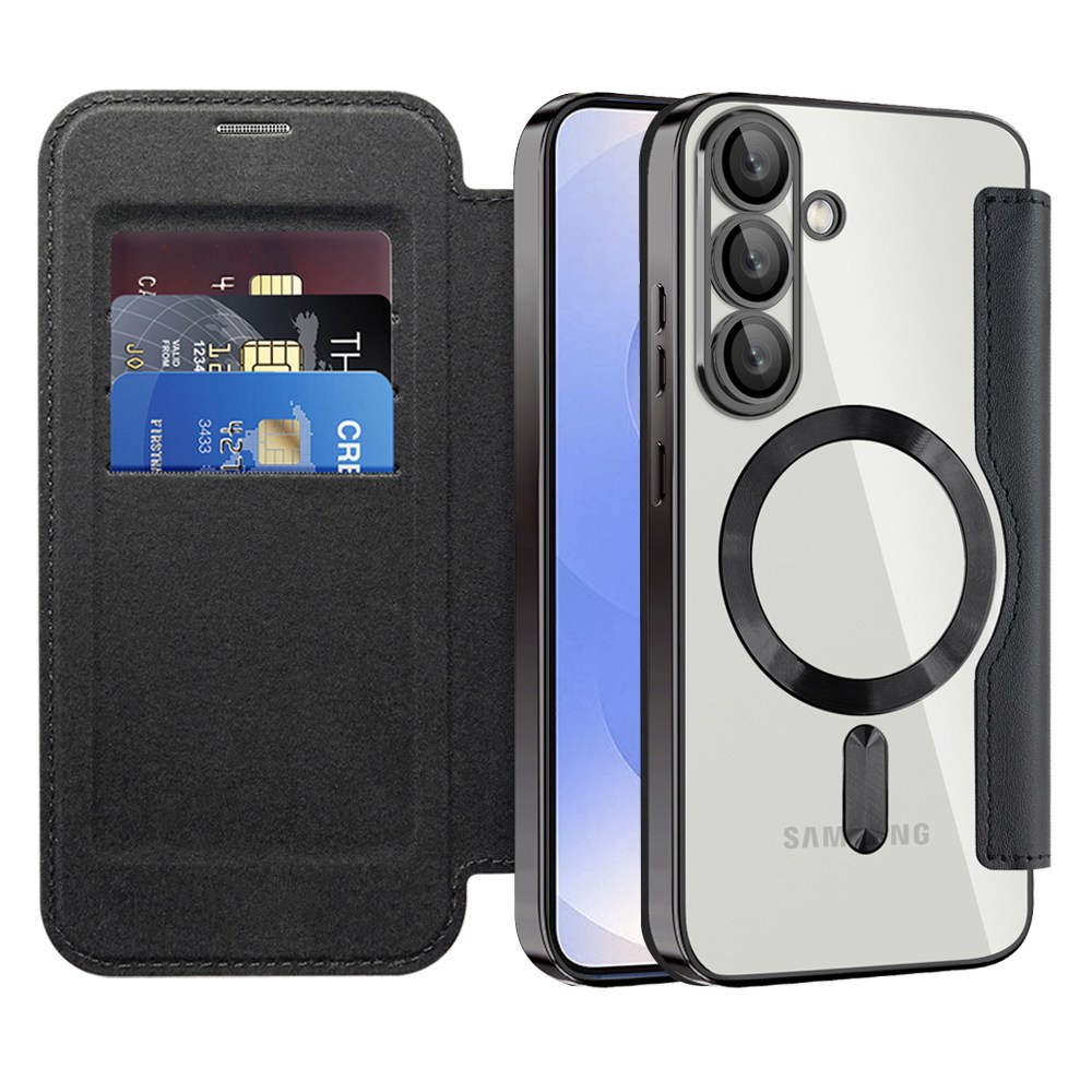 Torbica "SmartMag Book" s MagSafe tehnologijom i RFID novčanikom za Samsung Galaxy S25 Plus - black