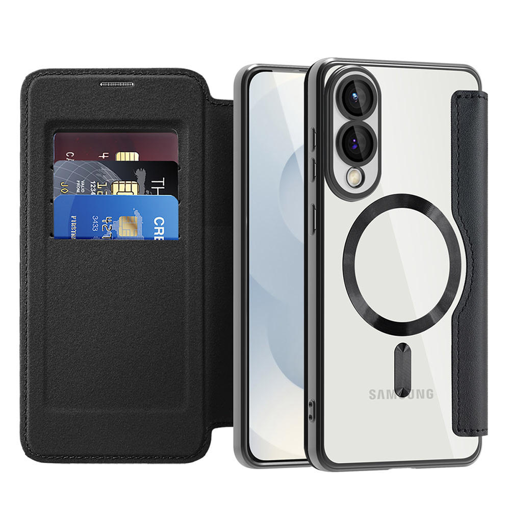 Torbica "SmartMag Book" s MagSafe tehnologijom i RFID novčanikom za Samsung Galaxy S25 Edge - black
