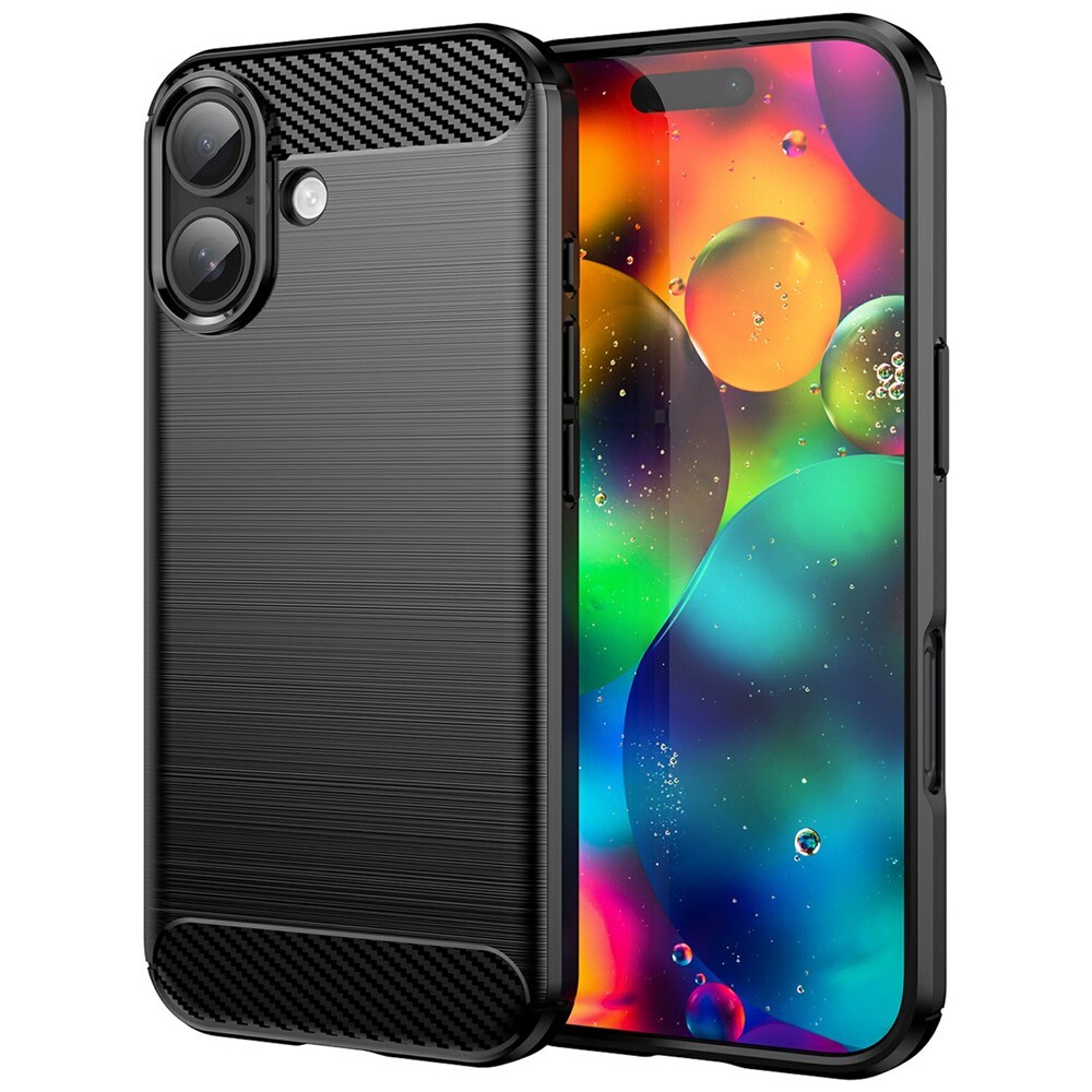 TPU gel maska "Brushed Carbon" za iPhone 17 - crna