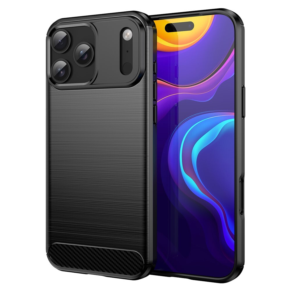TPU gel maska "Brushed Carbon" za iPhone 17 Pro Max- crna