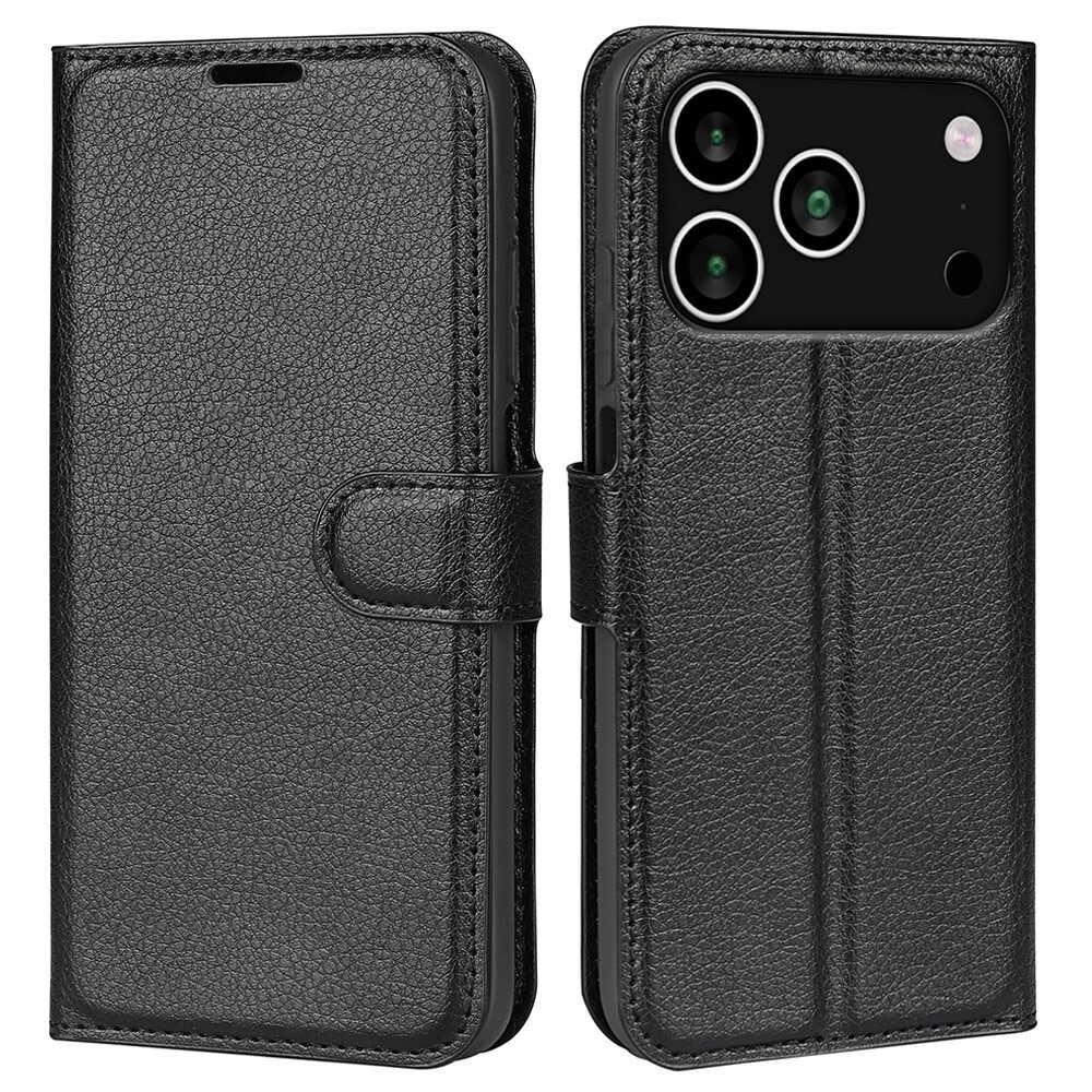 Torbica "Litchi" za iPhone 17 Pro Max - crna