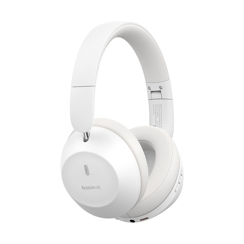 Bluetooth naglavne slušalice Baseus Bass 30 Max s baterijom do 50 sati i sklopivim dizajnom - moon white