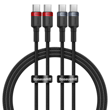 (2-pack) Baseus Cafule USB-C 100W kabel za punjenje i prijenos podataka – 2m (2-pack) Baseus Cafule USB-C 100W kabel za punjenje i prijenos podataka – 2m