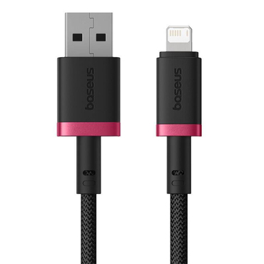USB u lightning punjački i podatkovni kabel Baseus Dura Series - 2.4A, 480Mbps - 1 m - crveno/crni