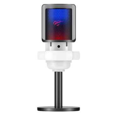 Profesionalni stolni gaming mikrofon Havit "GK52" za računala, telefone i konzole, s RGB osvjetljenjem i USB-C kabelom – crni