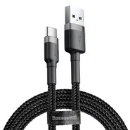Podatkovni i punjački kabel Baseus "Cafule" USB-A u USB-C s 3A brzim punjenjem i 480 Mbps prijenosom podataka – 1m – crni