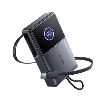 Power bank Joyroom "JR-PR1" s jednim USB-C izlazom i ugrađenim izvlačnim USB-C kabelom, 22.5W – 10000 mAh – crni Power bank Joyroom "JR-PR1" s jednim USB-C izlazom i ugrađenim izvlačnim USB-C kabelom, 22.5W – 10000 mAh – crni