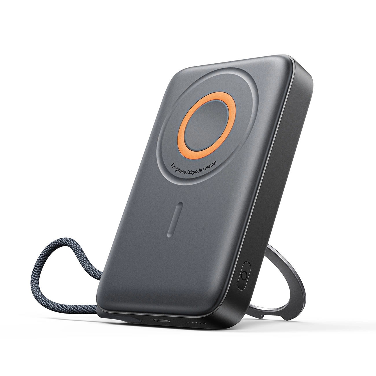 Power bank Joyroom "PBM02" 3u1 s jednim USB-C izlazom, ugrađenim izvlačnim USB-C kabelom i bežičnim punjenjem za MagSafe uređaje, 22.5W – 10000 mAh – crni