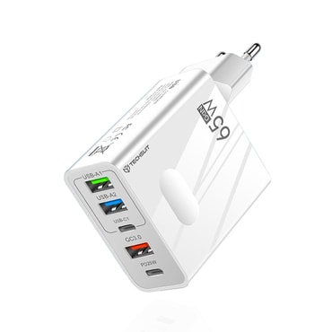 Zidni punjač Techsuit "PentaXPower" s 5 izlaza (3× USB + 2× USB-C PD), GaN tehnologijom i snagom od 65W – bijeli Zidni punjač Techsuit "PentaXPower" s 5 izlaza (3× USB + 2× USB-C PD), GaN tehnologijom i snagom od 65W – bijeli
