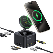 Prijenosna 100W priključna stanica Baseus MagPro Series II 7-u-1 s 15W Qi2 bežičnim punjačem i HDMI izlazom 4K – crna