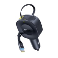 Auto punjač Baseus PrimeTrip VR2 s uvlačivim USB-C kabelom, snagom punjenja 30 W i dodatnim USB-C izlazom - cosmic black