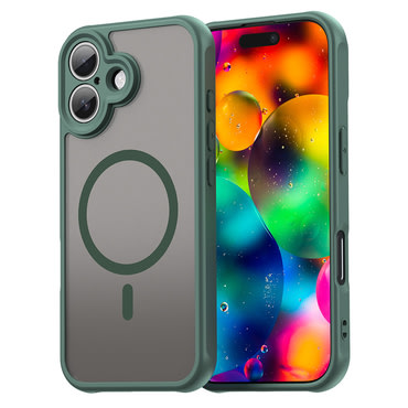 Hibridna maska "HaloFrost II MagSafe" za iPhone 17 - green Hibridna maska "HaloFrost II MagSafe" za iPhone 17 - green