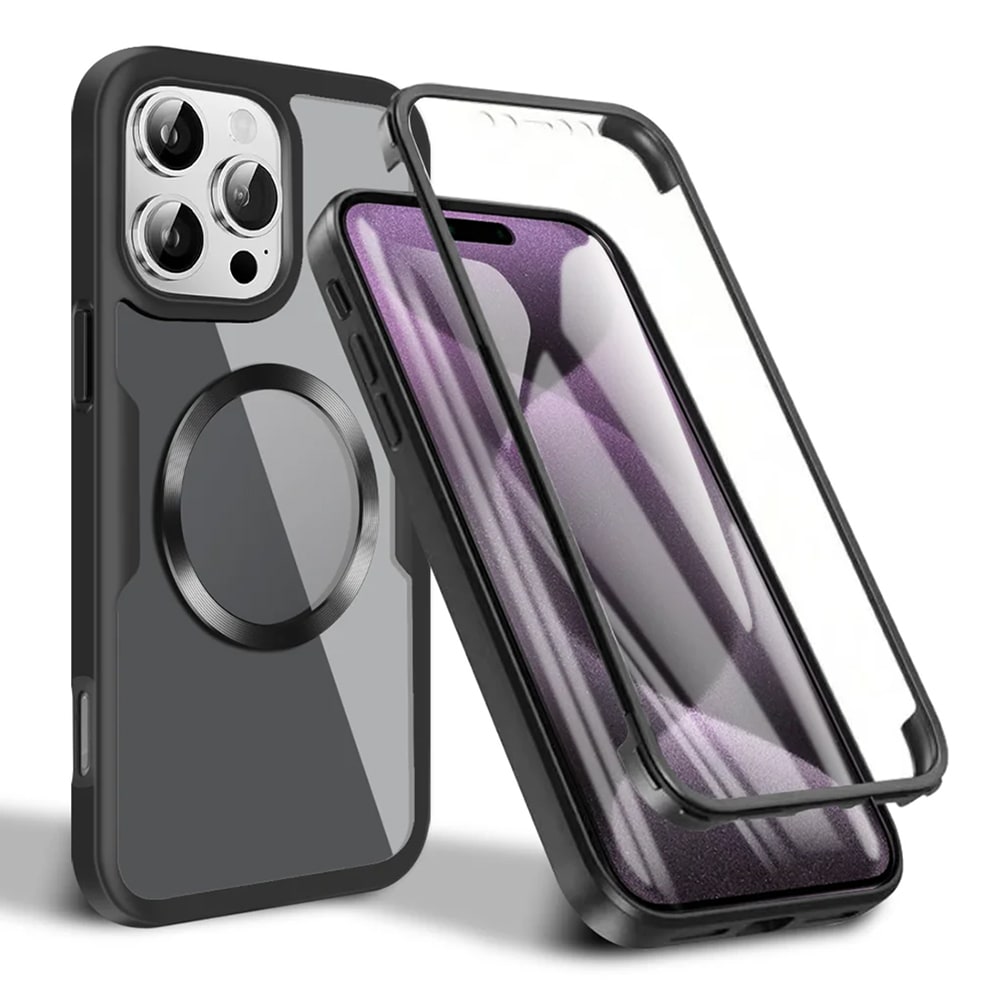 Hibridna Full Body maskica Techsuit "ColorVerse 360 MagSafe" za iPhone 16 Pro Max - crna