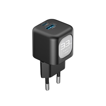 Zidni 33W punjač Havit UC230 s USB-C i USB priključkom – crni Zidni 33W punjač Havit UC230 s USB-C i USB priključkom – crni