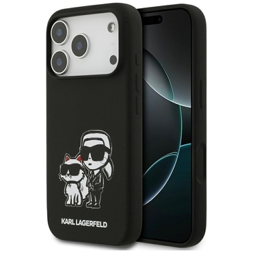 Originalna maska Karl Lagerfeld "Black Karl and Choupette Magsafe" za iPhone 17 Pro - crna Originalna maska Karl Lagerfeld "Black Karl and Choupette Magsafe" za iPhone 17 Pro - crna