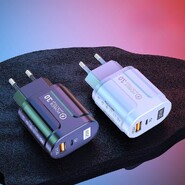 Zidni punjač Techsuit "Premium" s USB-A i USB-C priključkom, QC 3.0 podrškom i snagom od 20W