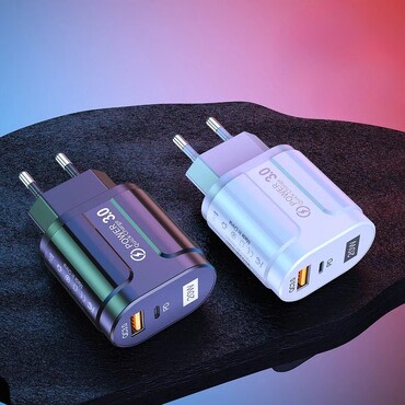 Zidni punjač Techsuit "Premium" s USB-A i USB-C priključkom, QC 3.0 podrškom i snagom od 20W Zidni punjač Techsuit "Premium" s USB-A i USB-C priključkom, QC 3.0 podrškom i snagom od 20W