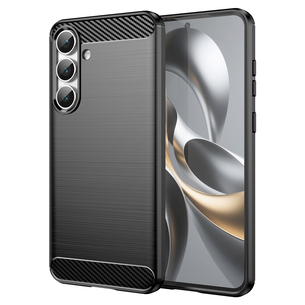 TPU gel maska "Brushed Carbon" za Samsung Galaxy S25 Edge - crna