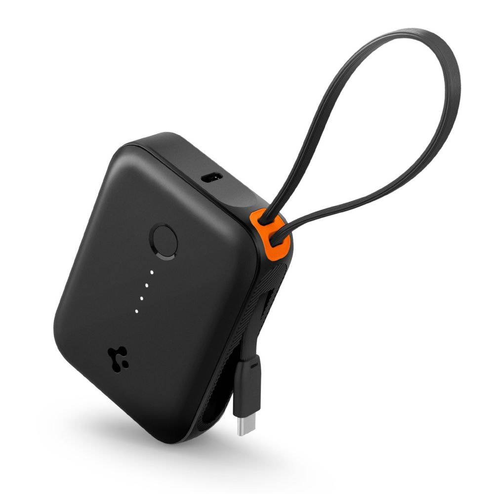 Premium 30W power banka Spigen Essential EA3010BT - 10000mAh s ugrađenim USB-C kabelom - black