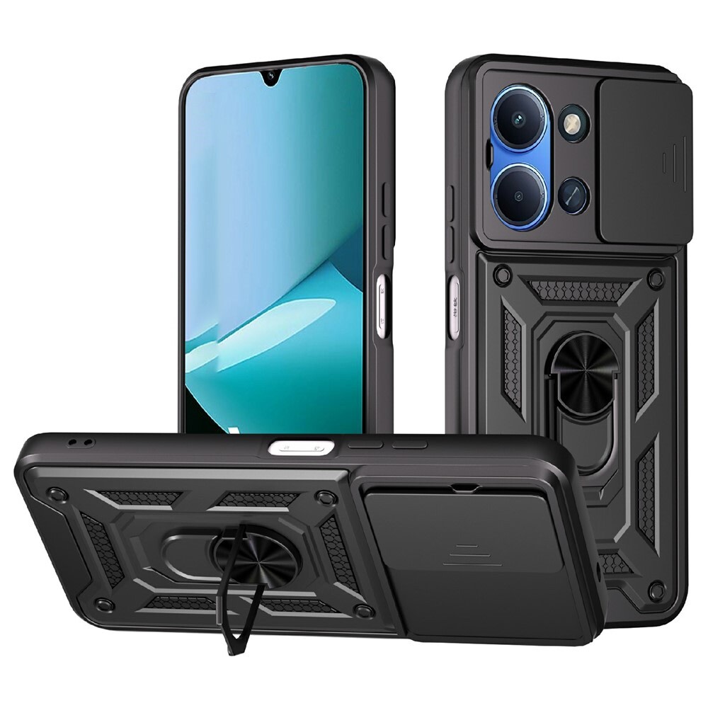 Robusna maska MaX-Armor s obručem, metalnom pločicom i zaštitom zadnjih kamera za Xiaomi Redmi 15C 4G / Redmi 15C 5G - army black