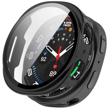 Tvrda TPU maska sa zaštitnim staklom za Samsung Galaxy Watch8 44mm - crna
