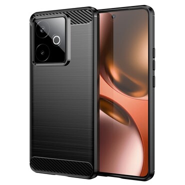 TPU gel maska  "Brushed Carbon" za Realme GT 7 / GT 7T -  crna