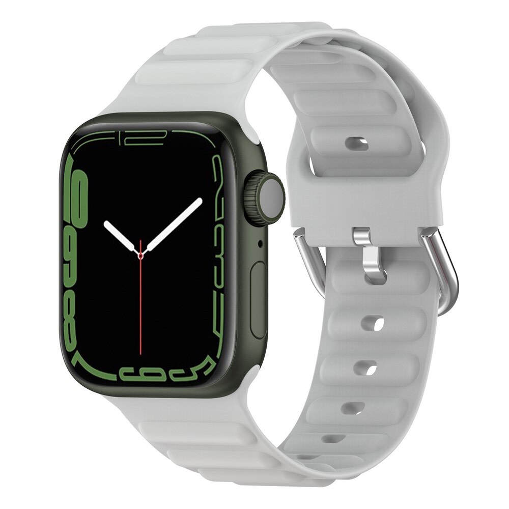 Zamjenski silikonski remen za Apple Watch (42 / 44 / 45 / 46 / 49 mm) "Waves" - bijeli