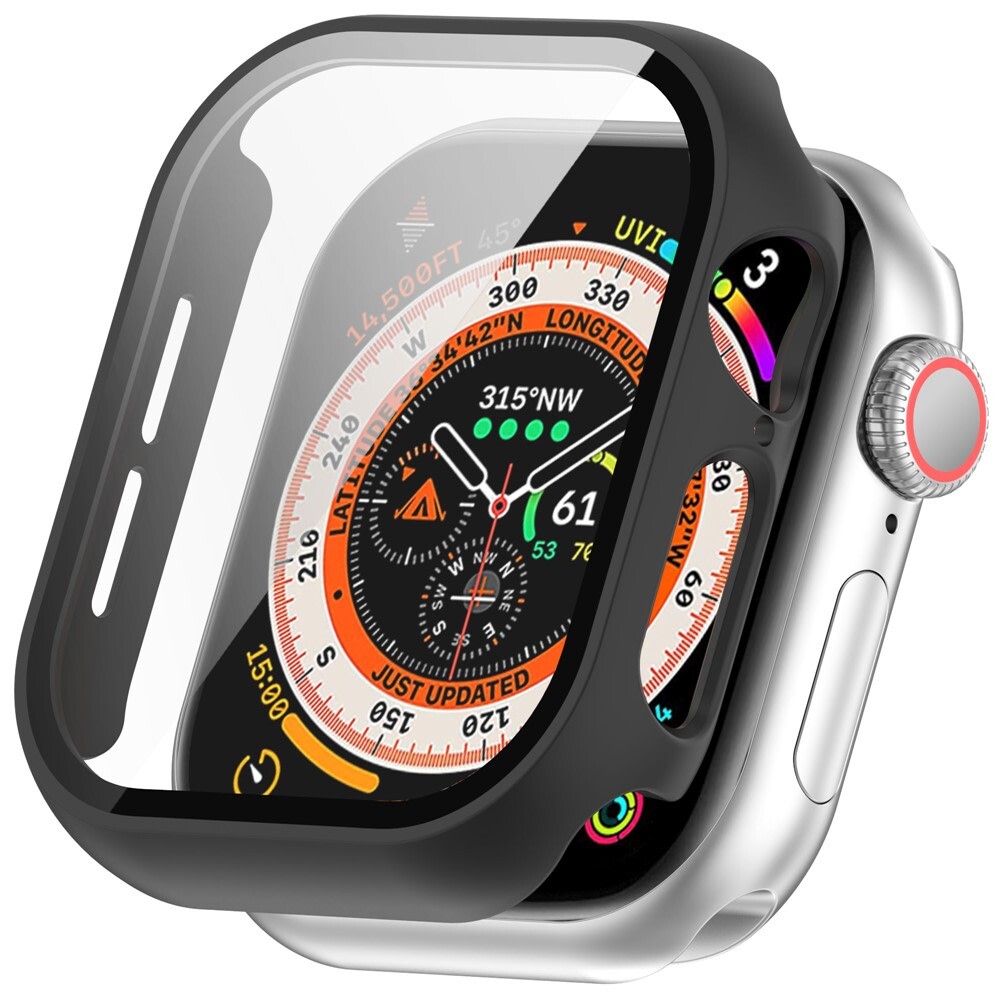 Tvrda TPU maska sa zaštitnim staklom za Apple Watch Series 11 / 10 42mm - crna