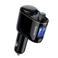 FM Bluetooth prijemnik i auto punjač Baseus S-06 s MP3/USB podrškom, 100W utičnicom za upaljač i LED zaslonom - crni