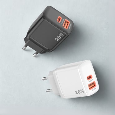 Stolni punjač Techsuit Duonix 20W s dva izlaza i GaN tehnologijom Stolni punjač Techsuit Duonix 20W s dva izlaza i GaN tehnologijom