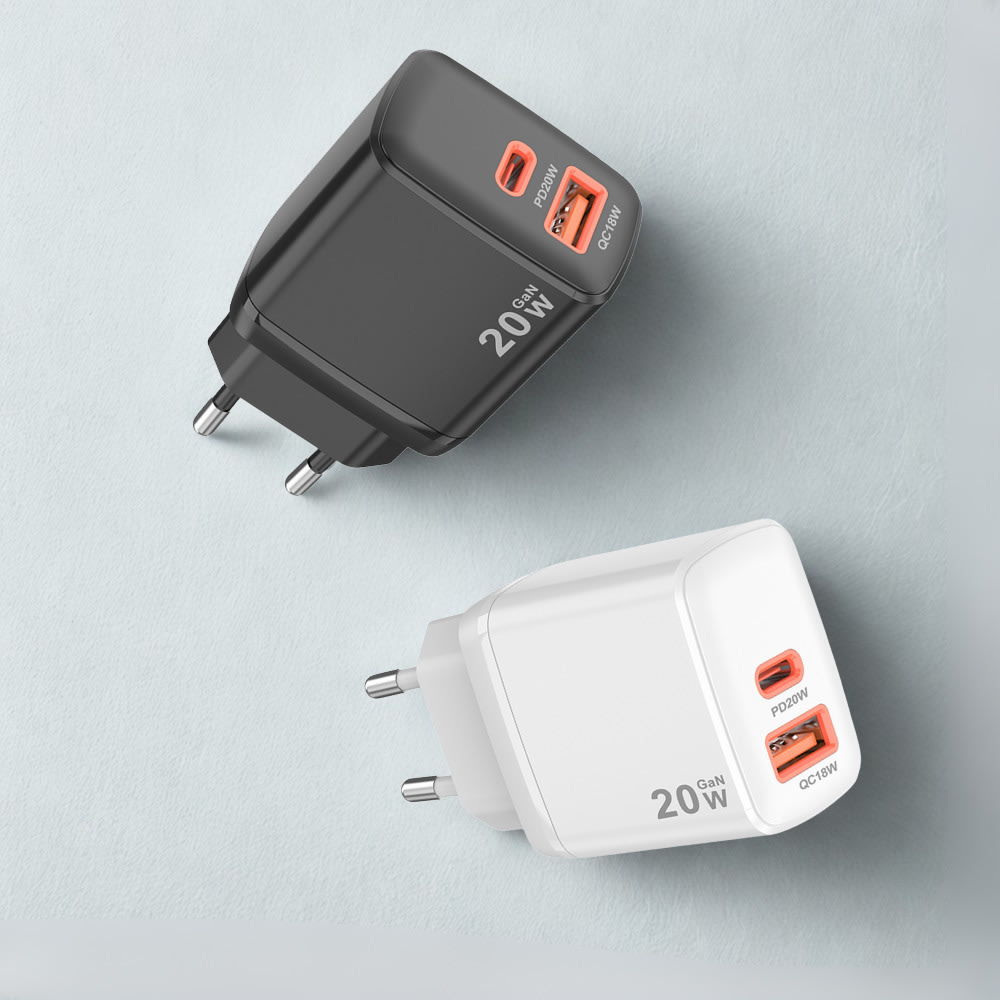 Stolni punjač Techsuit Duonix 20W s dva izlaza i GaN tehnologijom